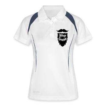 Bart - Lass wachsen - Frauen Polo atmungsaktiv - Weiß/Navy - Vorne