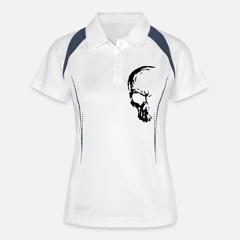 skull - Women's Polo breathable - white/navy