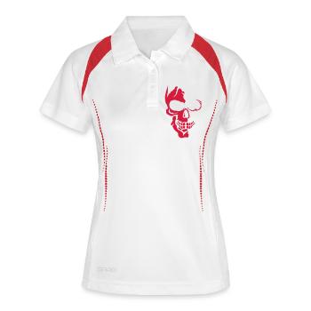 tete de mort crane halloween dessin 02130 - Polo respirant Femme - blanc/marine - Devant