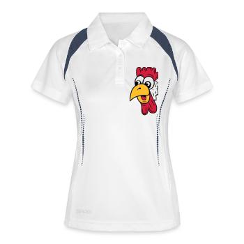 hahn - Frauen Polo atmungsaktiv - Weiß/Navy - Vorne