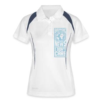 Les dernières nouvelles s’en fichent - Polo respirant Femme - blanc/marine - Devant