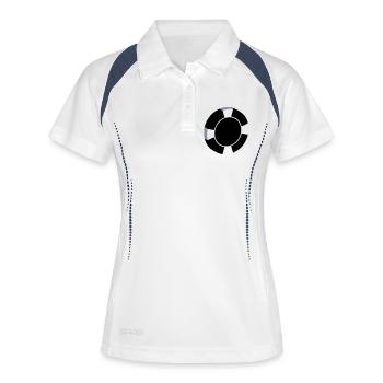 Poker Poker-Chip - Frauen Polo atmungsaktiv - Weiß/Navy - Vorne
