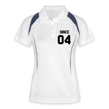 Together since 2004 Paarshirt - Frauen Polo atmungsaktiv - Weiß/Navy - Vorne