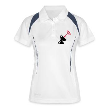 Funkstation für Nerds - Frauen Polo atmungsaktiv - Weiß/Navy - Vorne