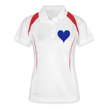 Lila Kleine Love Heart - Frauen Polo atmungsaktiv - Weiß/Navy - Vorne