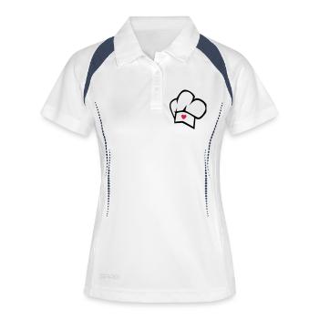 cuisinier - Polo respirant Femme - blanc/marine - Devant