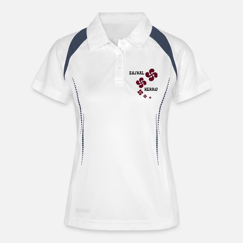 Multiple Croix Euskal Herria - Polo respirant Femme - blanc/marine
