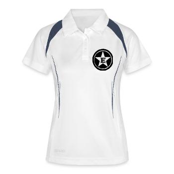 E - Frauen Polo atmungsaktiv - Weiß/Navy - Vorne