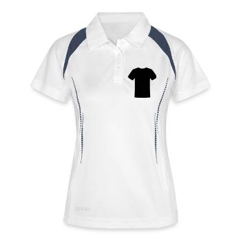 T-Shirt - Frauen Polo atmungsaktiv - Weiß/Navy - Vorne
