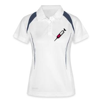 Spritze - Frauen Polo atmungsaktiv - Weiß/Navy - Vorne