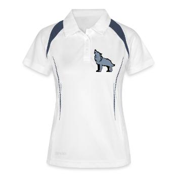 wolf_02 - Polo respirant Femme - blanc/marine - Devant