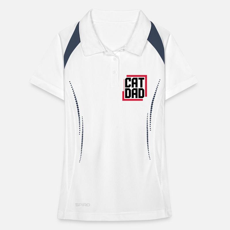 Conception du logo Cat Dad Polo respirant Femme