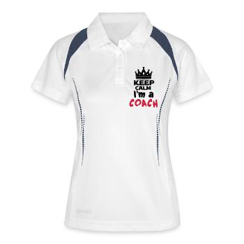 I'm a coach - Polo respirant Femme - blanc/marine - Devant