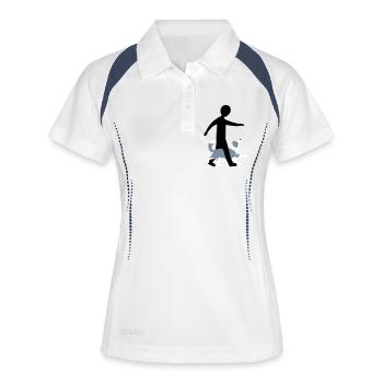 Dog Dancing 3-5 - Polo respirant Femme - blanc/marine - Devant