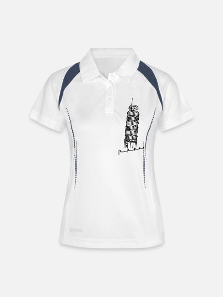 Schiefe Turm von Pisa / Leaning Tower of Pisa (1c) - Women's Polo breathable - white/navy