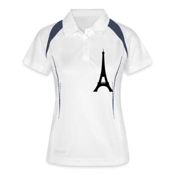 eiffelturm - Frauen Polo atmungsaktiv - Weiß/Navy - Vorne