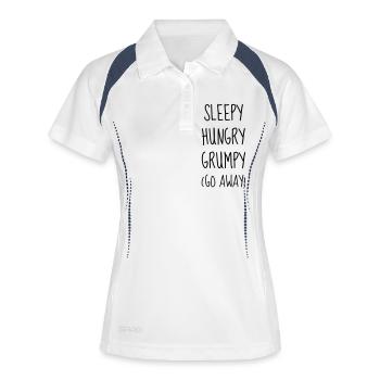 Sleepy Hungry Grumpy - Humor - Funny - Joke - Women's Polo breathable - white/navy - Front