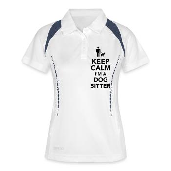 Dog sitter - Polo respirant Femme - blanc/marine - Devant