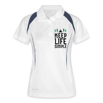 Keep Life Simple - Polo respirant Femme - blanc/marine - Devant