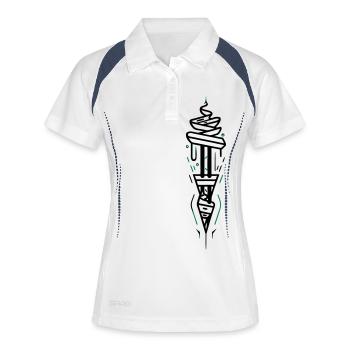 modernen Fackel - Frauen Polo atmungsaktiv - Weiß/Navy - Vorne