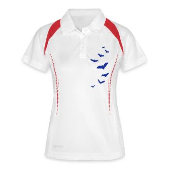 bat, halloween, a nightmare, cemetery, night, - Women's Polo breathable - white/navy - Front