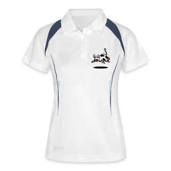 cow - Frauen Polo atmungsaktiv - Weiß/Navy - Vorne