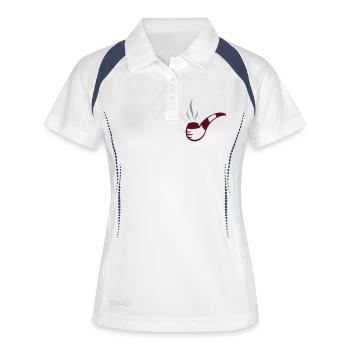 Tuyau de fumée ou de fumées - Polo respirant Femme - blanc/marine - Devant