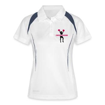 Cheerleading - Frauen Polo atmungsaktiv - Weiß/Navy - Vorne