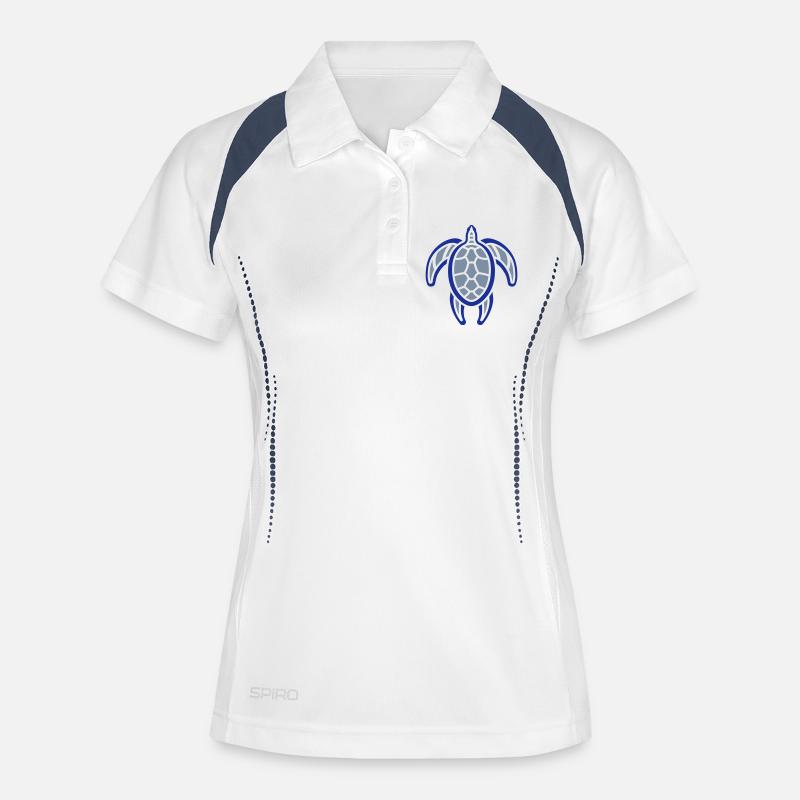 wee turtle - Women's Polo breathable - white/navy