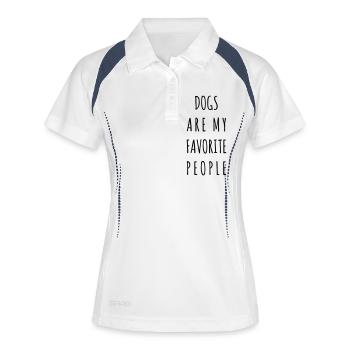 Dogs are my Favorite People - Frauen Polo atmungsaktiv - Weiß/Navy - Vorne