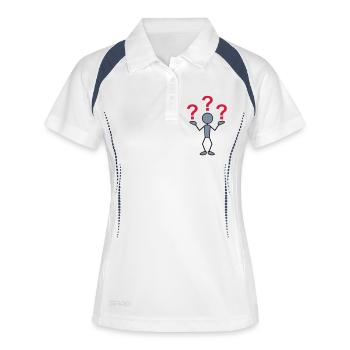 greyman_with_problems_3c - Polo respirant Femme - blanc/marine - Devant