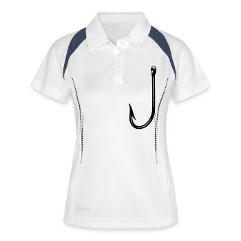 Haken - Frauen Polo atmungsaktiv - Weiß/Navy - Vorne