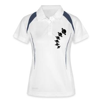 saturn_design - Frauen Polo atmungsaktiv - Weiß/Navy - Vorne