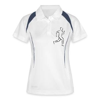 Courir - Polo respirant Femme - blanc/marine - Devant