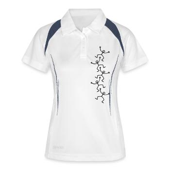 Figuren / figures - Frauen Polo atmungsaktiv - Weiß/Navy - Vorne
