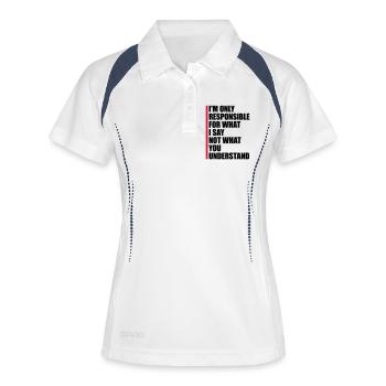 what I say quote - Women's Polo breathable - white/navy - Front