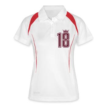 18 couronnes - Polo respirant Femme - blanc/marine - Devant