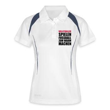 Volleyball Shirt - Beachvolleyball - Team Shirt - Frauen Polo atmungsaktiv - Weiß/Navy - Vorne