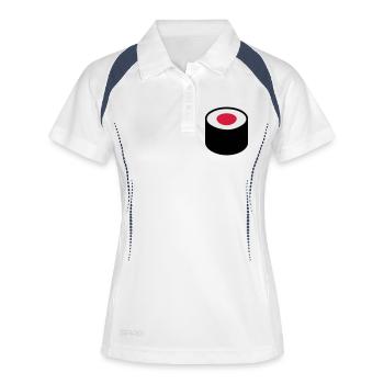 Sushi - Frauen Polo atmungsaktiv - Weiß/Navy - Vorne