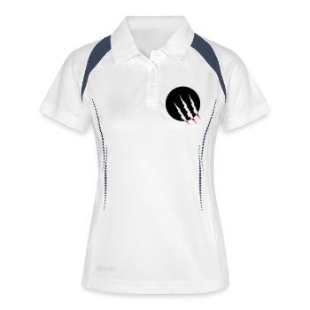 krallen_02 - Frauen Polo atmungsaktiv - Weiß/Navy - Vorne