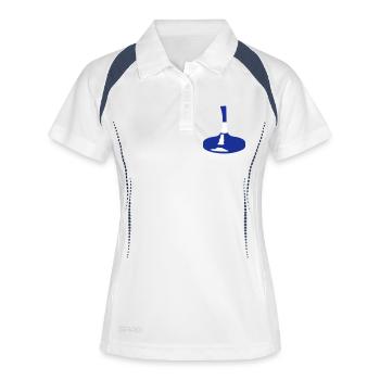 Curling - Polo respirant Femme - blanc/marine - Devant