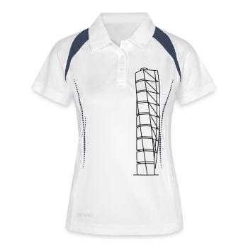 Turning Torso Malmö - Frauen Polo atmungsaktiv - Weiß/Navy - Vorne