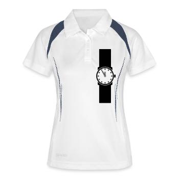 wristwatch - Polo respirant Femme - blanc/marine - Devant