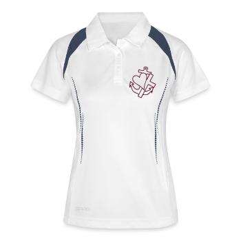 COEUR CROIX ANCRE aperçu - Polo respirant Femme - blanc/marine - Devant