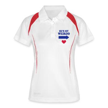 I LOVE MY WEIRDO - Women's Polo breathable - white/navy - Front