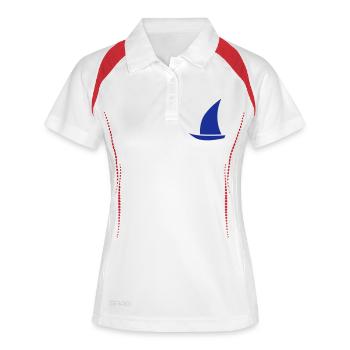 segelboot - Frauen Polo atmungsaktiv - Weiß/Navy - Vorne
