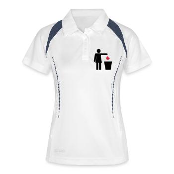 Trash Heart Woman / Recycle Heart - Polo respirant Femme - blanc/marine - Devant
