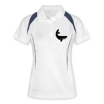 Black Whale - Frauen Polo atmungsaktiv - Weiß/Navy - Vorne