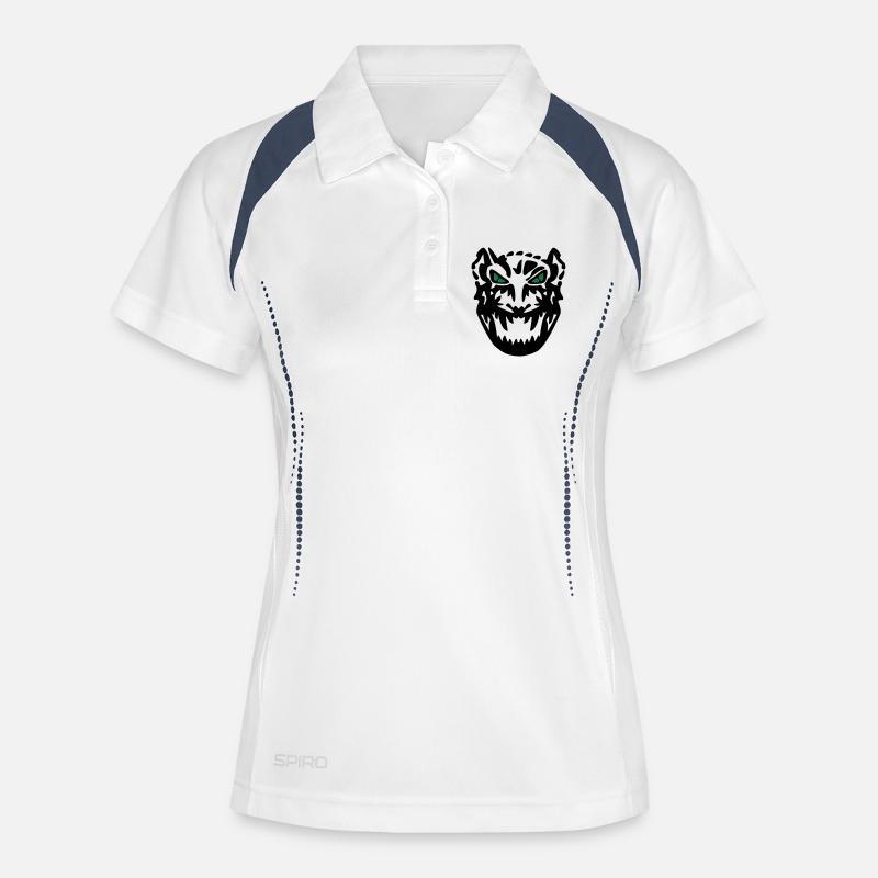 tiger_ear_vec_2 en - Women's Polo breathable - white/navy