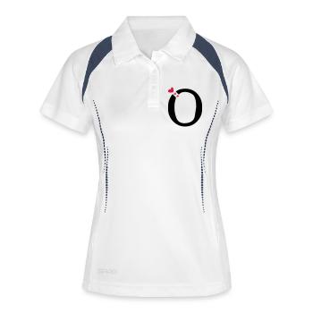 Capital letter O with hearts - Women's Polo breathable - white/navy - Front